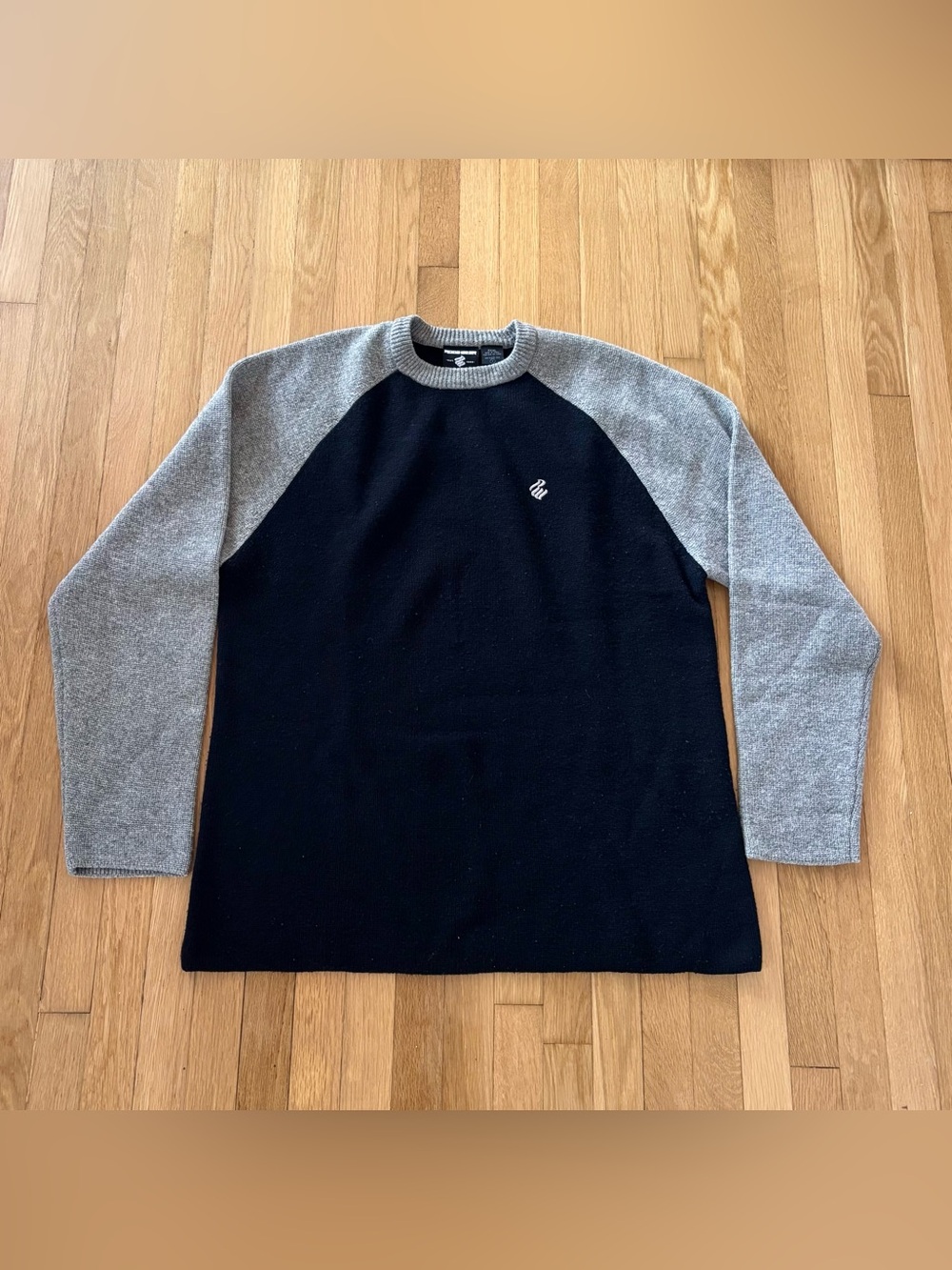Vintage Rocawear Lambswool Sweater 3XL Black Grey Crewneck Hip Hop Rare 2000s